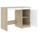Бюро, бяло и дъб сонома, 100x50x76 см, ПДЧ
