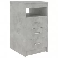 Шкаф с чекмеджета бетонно сив 40x50x76 см инженерна дървесина