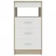 Шкаф с чекмеджета, бяло и дъб сонома, 40x50x76 см, ПДЧ