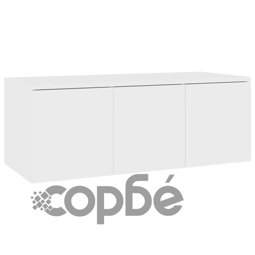 ТВ шкаф, бял, 80x34x30 см, инженерно дърво ➤ топ цена ➤ sorbe.bg