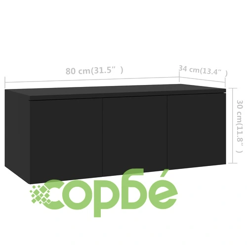 ТВ шкаф, черен, 80x34x30 см, инженерно дърво на топ цена от sorbe.bg ТВ шкаф, черен, 80x34x30 см, инженерно дърво ➤ топ цена ➤ sorbe.bg