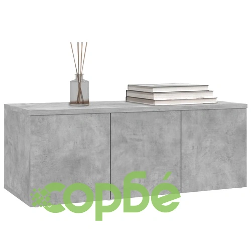 ТВ шкаф, бетонно сиво, 80x34x30 см, инженерно дърво ➤ топ цена ➤ sorbe.bg