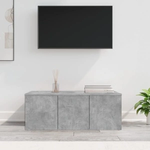 ТВ шкаф, бетонно сиво, 80x34x30 см, инженерно дърво