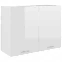 Висящ шкаф, бял гланц, 80x31x60 см, ПДЧ