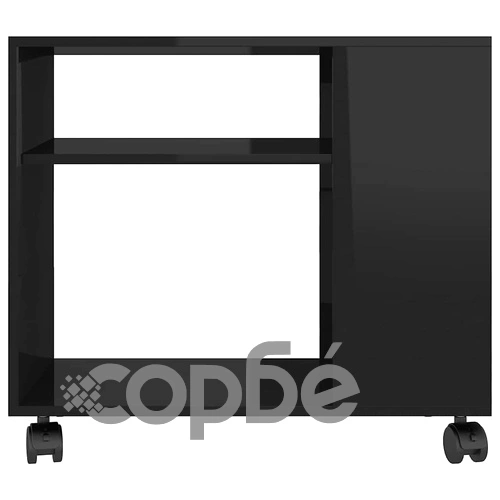 Странична маса, черен гланц, 70x35x55 см, инженерна дървесина ➤ топ цена ➤ sorbe.bg