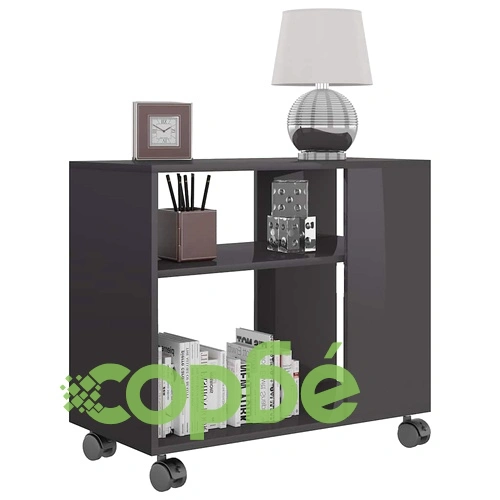 Странична маса, сив гланц, 70x35x55 см, инженерна дървесина ➤ топ цена ➤ sorbe.bg