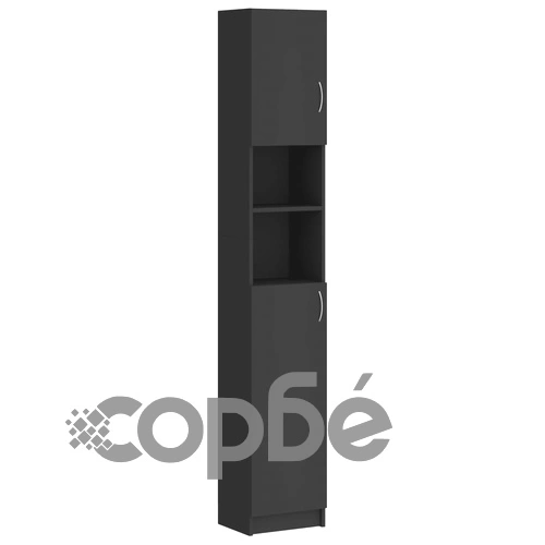 Шкаф за баня, сив, 32x25,5x190 см, ПДЧ ➤ топ цена ➤ sorbe.bg