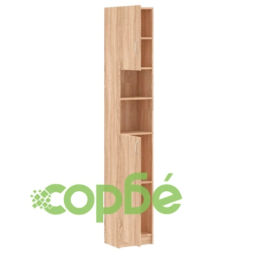 Шкаф за баня, дъб сонома, 32x25,5x190 см, инженерно дърво ➤ топ цена ➤ sorbe.bg