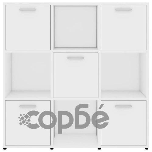 Шкаф библиотека, бял, 90x30x90 см, инженерно дърво ➤ топ цена ➤ sorbe.bg