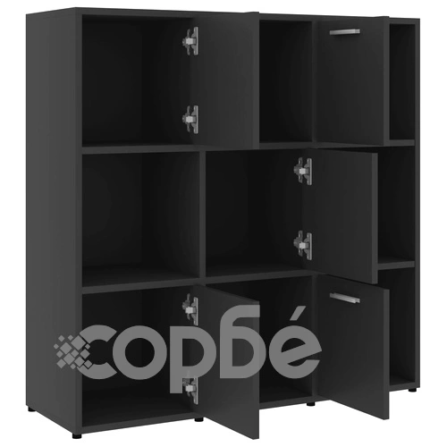 Шкаф библиотека, сив, 90x30x90 см, инженерно дърво ➤ топ цена ➤ sorbe.bg