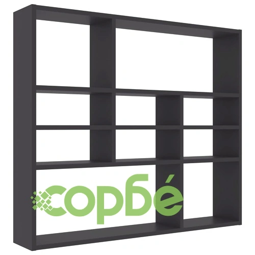 Стенен рафт, сив, 90x16x78 см, ПДЧ ➤ топ цена ➤ sorbe.bg