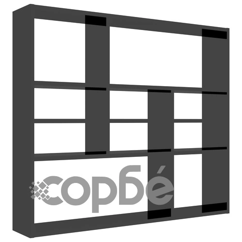 Стенен рафт, черен гланц, 90x16x78 см, инженерно дърво ➤ топ цена ➤ sorbe.bg