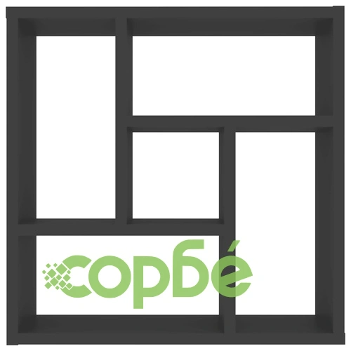 Стенен рафт, сив, 45,1x16x45,1 см, ПДЧ ➤ топ цена ➤ sorbe.bg