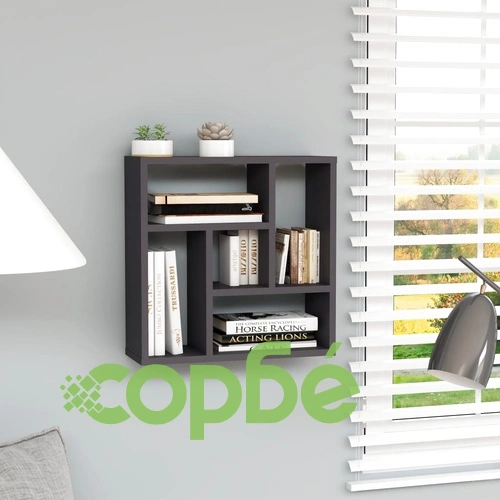 Стенен рафт, сив, 45,1x16x45,1 см, ПДЧ ➤ топ цена ➤ sorbe.bg