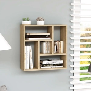 Стенен рафт, дъб сонома, 45,1x16x45,1 см, инженерно дърво