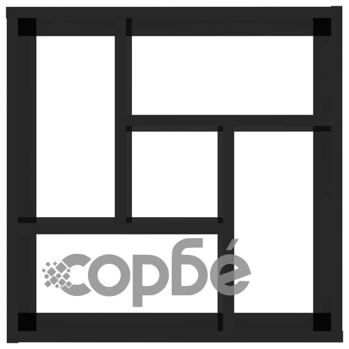 Стенен рафт, черен гланц, 45,1x16x45,1 см, инженерно дърво ➤ топ цена ➤ sorbe.bg