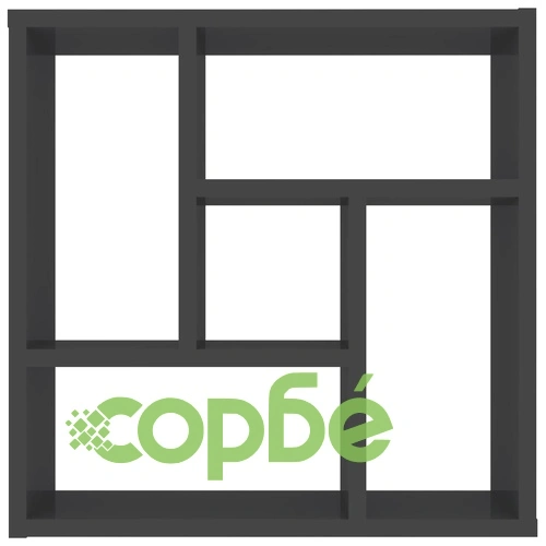 Стенен рафт, сив гланц, 45,1x16x45,1 см, ПДЧ ➤ топ цена ➤ sorbe.bg