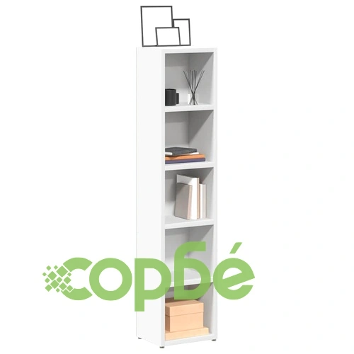 CD шкафове, 2 бр, бели, 21x16x93,5 см, ПДЧ ➤ топ цена ➤ sorbe.bg