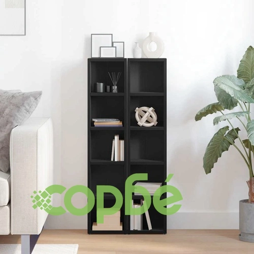 CD шкафове, 2 бр, черни, 21x16x93,5 см, ПДЧ ➤ топ цена ➤ sorbe.bg