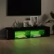 ТВ шкаф с LED осветление, черен, 135x39x30 см