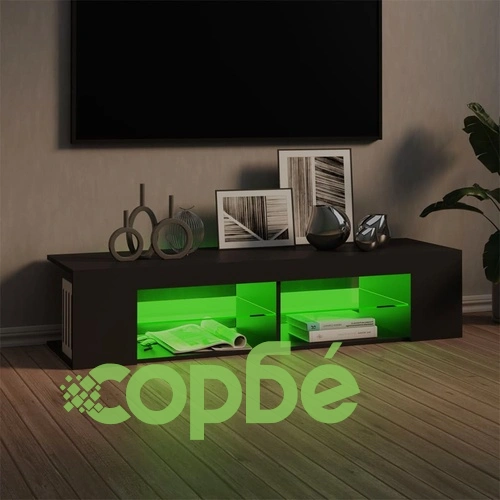 ТВ шкаф с LED осветление, сив, 135x39x30 см ➤ топ цена ➤ sorbe.bg