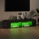 ТВ шкаф с LED осветление, сив, 135x39x30 см