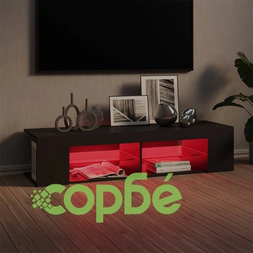 ТВ шкаф с LED осветление, сив, 135x39x30 см ➤ топ цена ➤ sorbe.bg