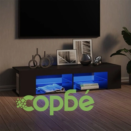 ТВ шкаф с LED осветление, сив, 135x39x30 см ➤ топ цена ➤ sorbe.bg
