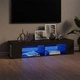 ТВ шкаф с LED осветление, сив, 135x39x30 см