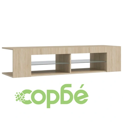 ТВ шкаф с LED осветление, дъб сонома, 135x39x30 см ➤ топ цена ➤ sorbe.bg