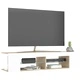ТВ шкаф с LED осветление, бяло и дъб сонома, 135x39x30 см