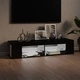 ТВ шкаф с LED осветление, черен гланц, 135x39x30 см