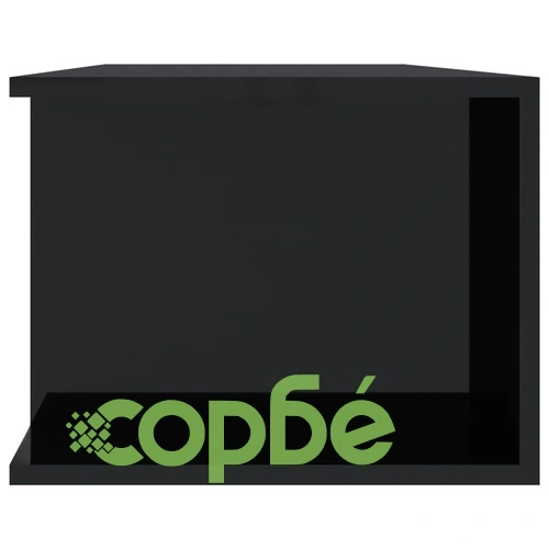 ТВ шкаф с LED осветление, черен гланц, 135x39x30 см ➤ топ цена ➤ sorbe.bg