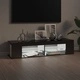 ТВ шкаф с LED осветление, сив гланц, 135x39x30 см