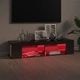 ТВ шкаф с LED осветление, сив гланц, 135x39x30 см