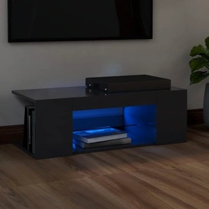 ТВ шкаф с LED осветление, сив, 90x39x30 см