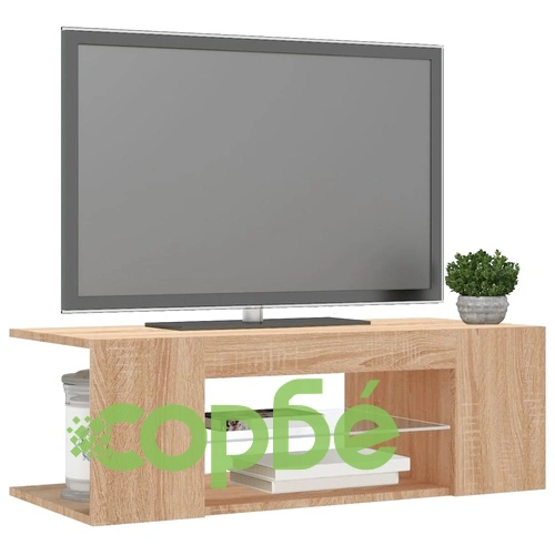 ТВ шкаф с LED осветление, дъб сонома, 90x39x30 см на топ цена от sorbe.bg ТВ шкаф с LED осветление, дъб сонома, 90x39x30 см ➤ топ цена ➤ sorbe.bg