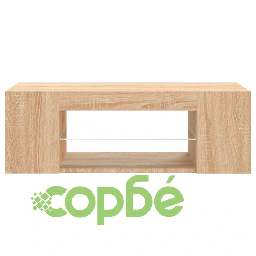 ТВ шкаф с LED осветление, дъб сонома, 90x39x30 см на топ цена от sorbe.bg ТВ шкаф с LED осветление, дъб сонома, 90x39x30 см ➤ топ цена ➤ sorbe.bg