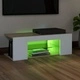 ТВ шкаф с LED осветление, бяло и дъб сонома, 90x39x30 см