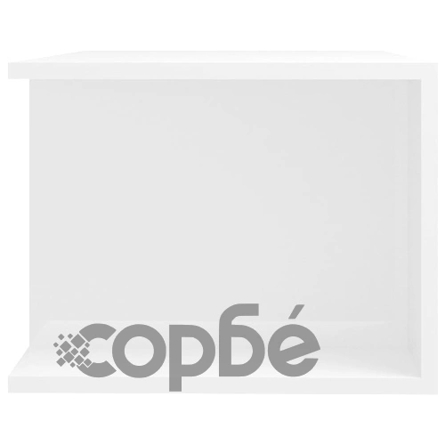 ТВ шкаф с LED осветление, бял гланц, 90x39x30 см ➤ топ цена ➤ sorbe.bg