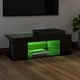 ТВ шкаф с LED осветление, черен гланц, 90x39x30 см
