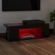 ТВ шкаф с LED осветление, черен гланц, 90x39x30 см