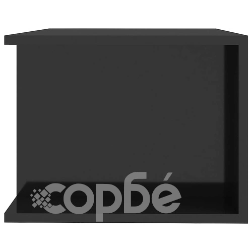 ТВ шкаф с LED осветление, черен гланц, 90x39x30 см ➤ топ цена ➤ sorbe.bg