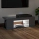 ТВ шкаф с LED осветление, сив гланц, 90x39x30 см