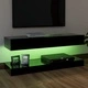 ТВ шкаф с LED осветление, черен, 120x35 см