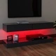 ТВ шкаф с LED осветление, сив, 120x35 см