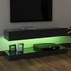 ТВ шкаф с LED осветление, сив, 120x35 см