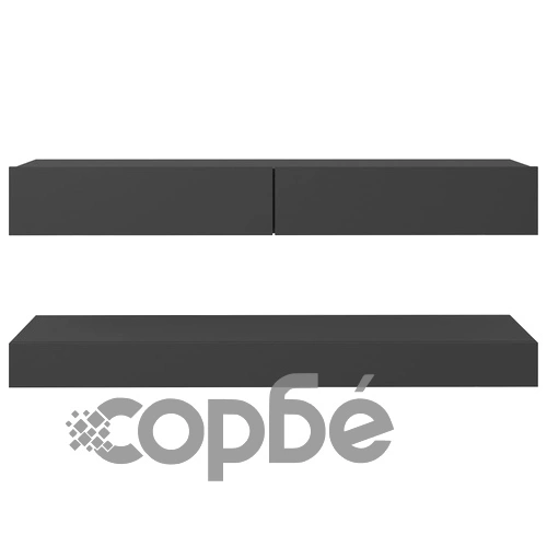 ТВ шкаф с LED осветление, сив, 120x35 см ➤ топ цена ➤ sorbe.bg