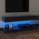 ТВ шкаф с LED осветление, сив, 120x35 см
