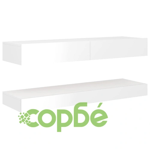 ТВ шкаф с LED осветление, бял гланц, 120x35 см на топ цена от sorbe.bg ТВ шкаф с LED осветление, бял гланц, 120x35 см ➤ топ цена ➤ sorbe.bg
